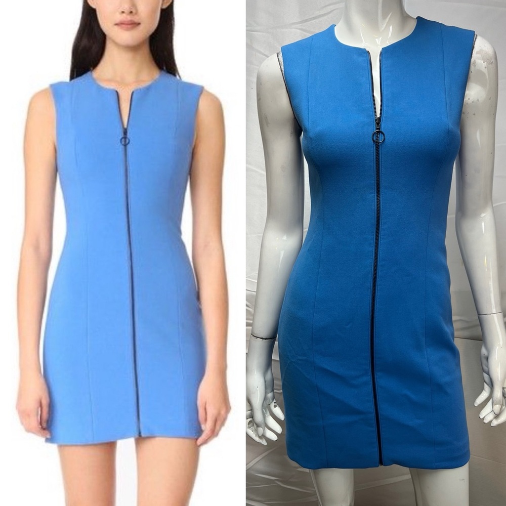 Elizabeth And James Women's 2 Blue Sleeveless Zip Front Bodycon Susannah Dress